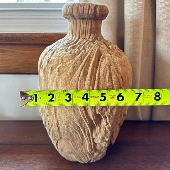 Wood Turned Teak Vase - Picture 9 of 12